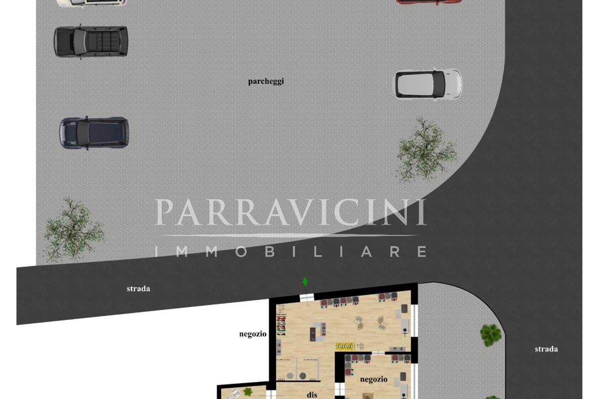 Negozio/ufficio/studio fronte strada con parcheggi