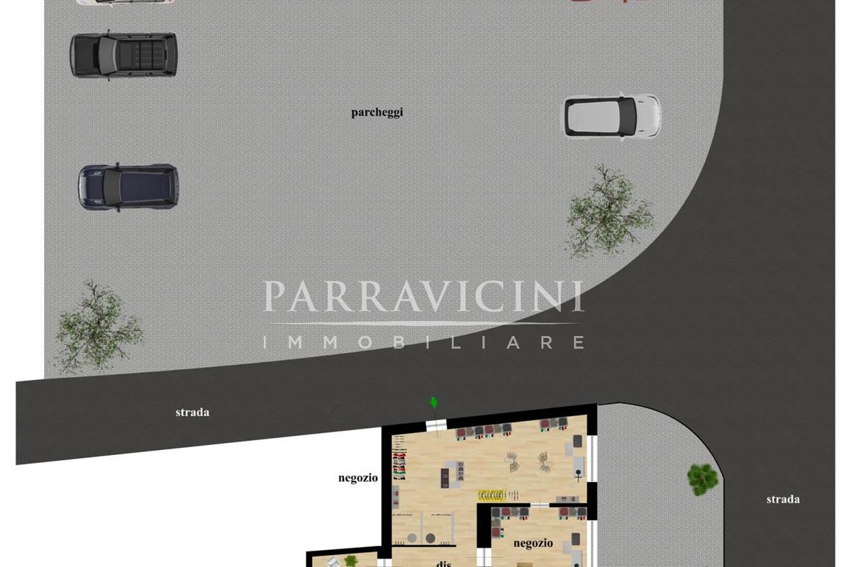 Negozio/ufficio/studio fronte strada con parcheggi
