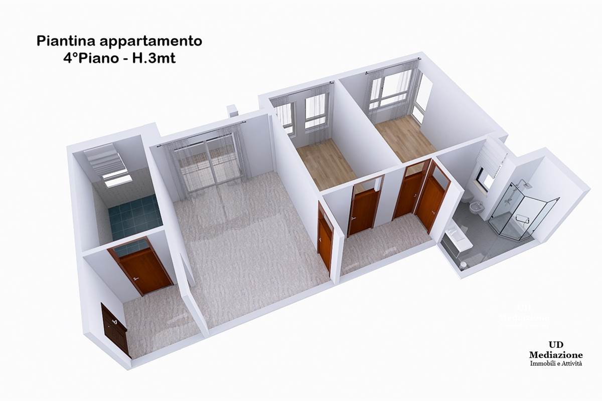 Ampio Trilocale con Terrazzo Panoramico Mariano Comense Centro-Stazione 