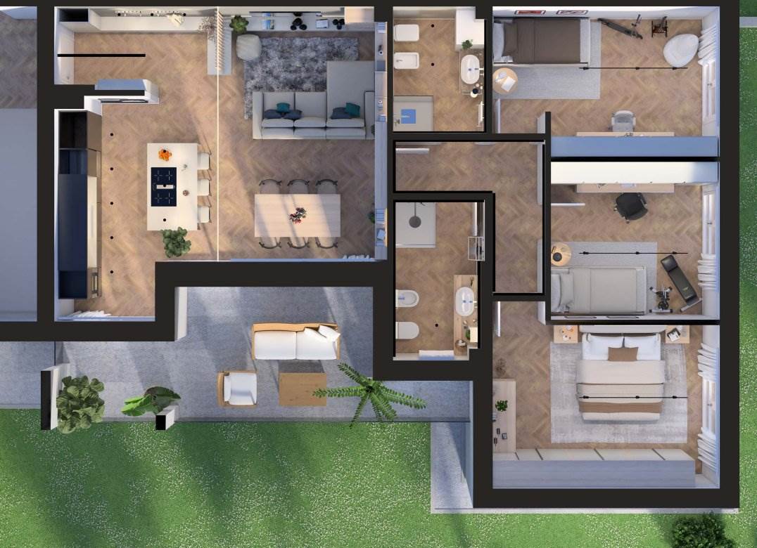 ROVELLASCA NUOVO QUADRILOCALE CON TERRAZZO
