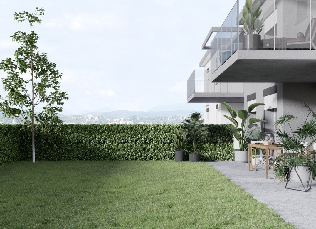BREGNANO AMPIO TRILOCALE CON GIARDINO DI NUOVA COSTRUZIONE